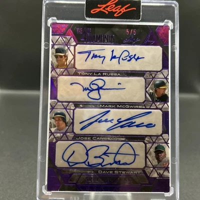 2025 Leaf Spectacular ДЖОЗЕФ КАНСЕКО МАРК МАКГВАЙР ТОНИ ЛАРУССА СТЮАРТ с автографом 5/5 - Изображение 1 из 4