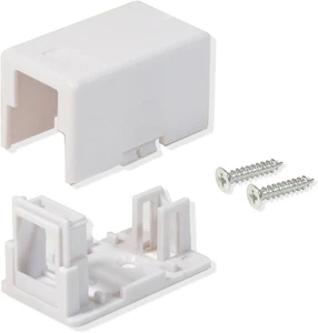 50 Pack Surface Mount Box 1 Port Single Hole Keystone Jack Cat5E/Cat6 White - Afbeelding 1 van 3