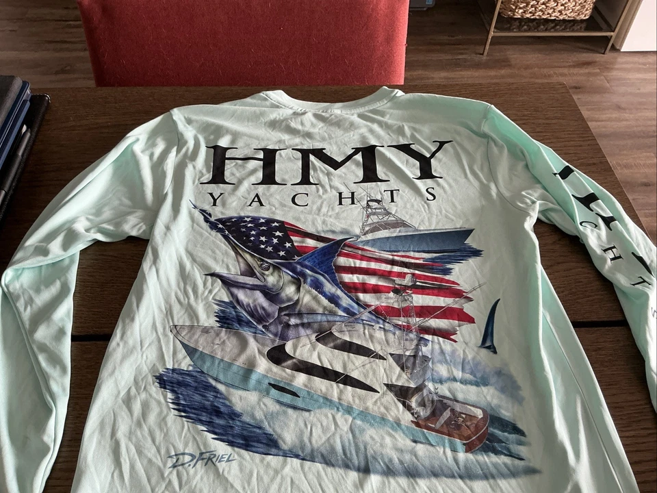 HMY Yachts - Connected By Water -D Friel  T-Shirt Men's Small Great Graphic Fish - Image 1 of 4