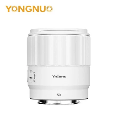 Lente de fotograma completo de enfoque automático YONGNUO 50 mm F1.8S DF blanca para cámara Sony con montura E Foto 1 de 4