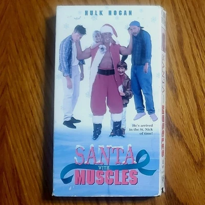 Santa With Muscles (VHS, 1996) Cabin Fever Hulk Hogan WWE Christmas Ex-Rental - Image 1 of 4