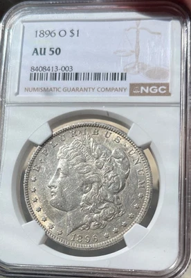 1896-O MORGAN DOLLAR NGC AU50 Freshly Graded - Image 1 of 2
