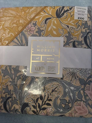 WLLISM MORRIS William Morris Golden Lily , Yellow Slate Superking Bed Set Brand New Sealed