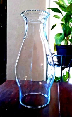 Hurricane 油灯玻璃灯罩烟囱串珠上衣 2 7/8 英寸 Fitter,8 英寸高 — 第 1/2 张图片