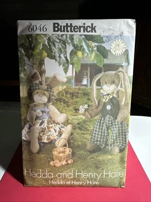 UNCUT Stuffed Bunny Hedda & Henry Hare Sewing Pattern 22”Beardeaux Bears - Image 1 of 2