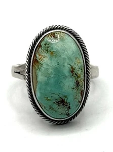 Navajo Sterlingsilber Donnerberg Türkis Handarbeit verstellbar Ring - selten - Bild 1 von 12