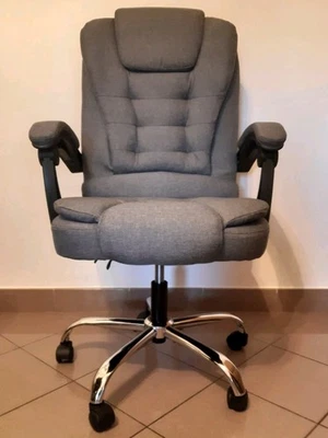 Sedia Ufficio Ergonomica regolabile Presidenziale Girevole in stoffa grigia - Immagine 1 di 4