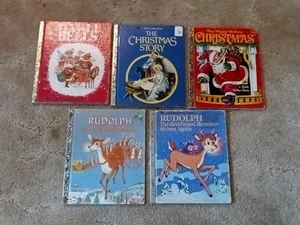 Lot (5) Little Golden Books Christmas Stories Holiday Classics Great Variety  - Picture 1 of 3