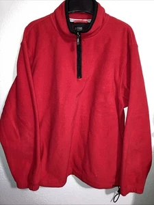IZOD PerformX Micro Fleece Herren rot 1/4 Zip Pullover Sweater Stehkragen Gr. L - Bild 1 von 7