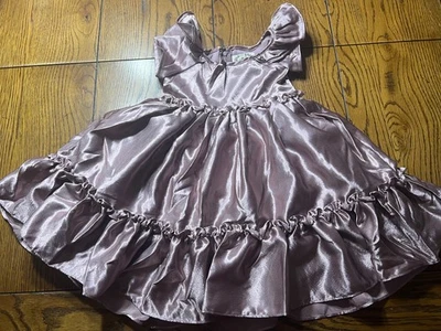 NWT Mia Joy Joyfolie Mauve Rory Dress Girls Ruffled Satin Size 4 - Image 1 of 4