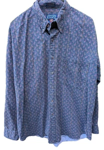 Vtg Ralph Lauren Chaps Men’s Paisley Button Down Shirt L Classic Preppy Academia - Picture 1 of 7