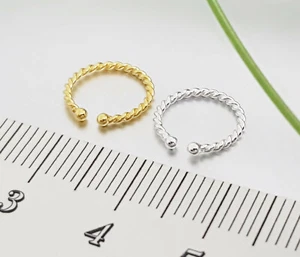 Plata 925 Oro Tabique Pinzas Falsas Piercing Nariz Anillo Nariz Piercing Hélice Anillo  - Imagen 1 de 11