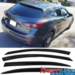 Fits 14-19 Mazda 3 Sedan Hatchback Mugen Style Window Visors Vent Deflector 4Pcs - Picture 1 of 6