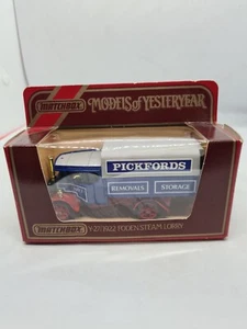 Matchbox Models of Yesteryear Y-27 1922 Foden Steam Lorry Pickfords New Vintage - Picture 1 of 7