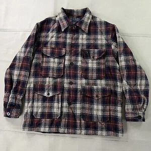 VTG 60/70 Pendleton Plaid Flannel Heavy Loop Collar Shacket Chore Jacket-XL-0543 - Picture 1 of 18