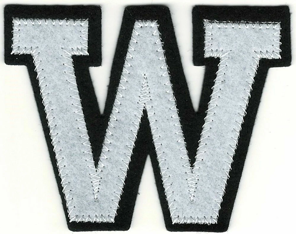 White Felt Letter W Patch (2 1/2" in) Iron on for DIY Crafts Jackets Clothes - Image 1 of 1