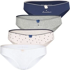 4 Happy Shorts Damen weiche Slips Höschen Unterhosen Unterwäsche Valentin Herzen - Picture 1 of 7