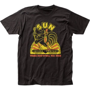 Sun Records Singing Mens T Shirt Rock And Roll Classic Band Tee New Black - Picture 1 of 2