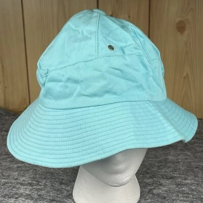 Sombrero para el sol de ala ancha de algodón verde azulado Boonie cubo unisex sombra de verano Foto 1 de 4