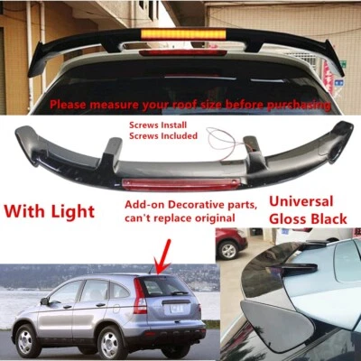 W/ Light Universal Fit For 2007-2012 Honda CR-V Rear Window Roof Spoiler Wing Foto 1 de 4