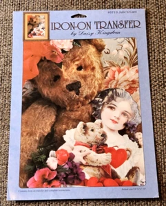 New '92 Daisy Kingdom JULIE'S CARD Vintage Bear Collection Iron-On Transfer 6719 - Bild 1 von 2