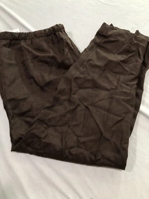 Kate Hill Pants Womens 100% Linen  Brown Relaxed Dress 1X - Image 1 of 4