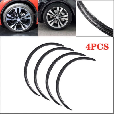4X 72*2cm Carbon Fiber Car Wheel Eyebrow Arch Trim Lips Fender Flares Protector - Image 1 of 4