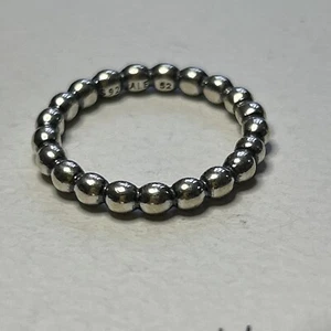 Authentic Pandora ๐ Stackable ring ๐thick Beaded/bubble๐ Size 52 ๐ 925 ALE - Picture 1 of 10