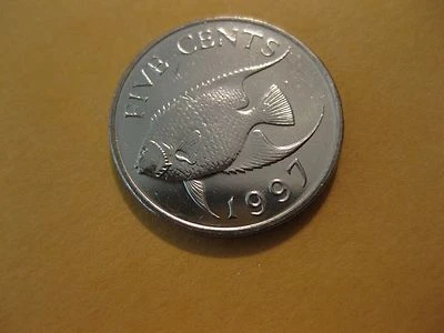 Moneda Bermudas 1997 5 Céntimos Reina Ángel Pez Unc Belleza ¡Impresionante! ebayship Foto 1 de 3