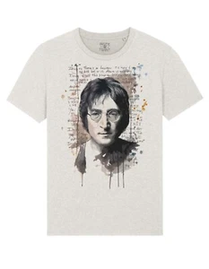 Maglietta John Lennon Testo Canzone Imagine Lyrics Beatles T-Shirt Unisex - Bild 1 von 3