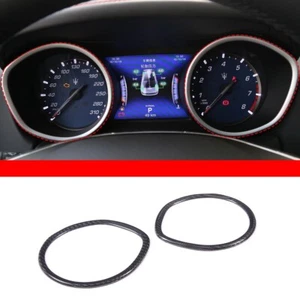 For Maserati Ghibli 2014-20 Center Control Dashboard Trim Ring Carbon Fiber 2PC - Picture 1 of 6