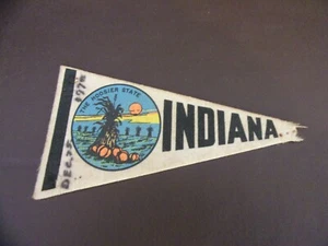 Vintage Indiana Felt Mini Pennant "The Hoosier State" - Picture 1 of 3
