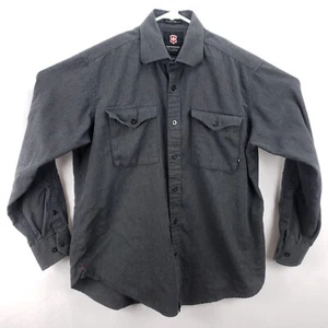 Camisa para hombre Victorinox sin talla L/S abotonada gris oscuro 100 % algodón súper fino - Imagen 1 de 8
