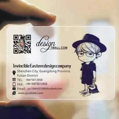 200pcs Custom PVC Plastic Business Card Clear Visit Logo Identity Personalized - Image 1 of 4