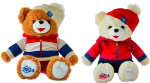 20" LARGE 2024 CHRISTMAS TEDDY BEAR Hoodie Beanie Winter Hat BOY and GIRL Set - Picture 1 of 8