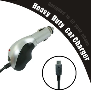 Premium Silver Color Micro-USB Connector Auto Heavy Duty Car Charger Adapter For - Picture 1 of 3