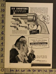 1949 TOY AD WESTERN CAP GUN KILGORE PISTOL WESTERVILLE CHRISTMAS SANTA LEDERTH33 - Picture 1 of 1