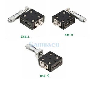 X Axis 40X40mm Al Alloy Platform Precision Bearing Linear Stage C/L/R Micrometer - Picture 1 of 7