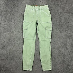 Spanx Pants Womens Medium Petite Green Cargo Ankle Stretch Twill Skinny - Picture 1 of 8