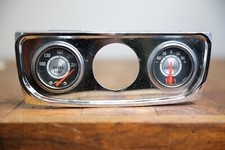 Vintage 3 gauge dash cluster chrome car truck panel water temp car accessory