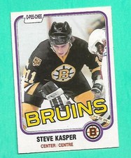 (1) STEVE KASPER 1981-82 O-PEE-CHEE # 4 BRUINS  ROOKIE EX-MT  CARD  (W6572)  