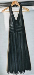 Black, 2-layer Bridesmaid Halter Dress - Picture 1 of 6