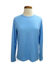 Nike Shirt Size M Blue Dri-Fit Long Sleeves Crew Neck Nike Swoosh Polyester - Picture 1 of 4