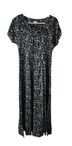 Vintage 90s Womens 9 / 10 Micro Floral Maxi Dress Gown USA Grunge Goth - Picture 1 of 7