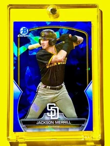 Jackson Merrill RARE BLUE ICE REFRACTOR ROOKIE CARD BOWMAN CHROME RC - MINT! - Picture 1 of 6