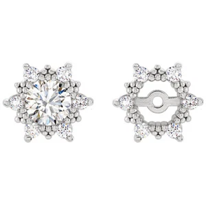 Chaquetas pendientes de diamantes 1⁄4 ctw oro amarillo blanco 14kt diamantes clasificados GIA - Imagen 1 de 5