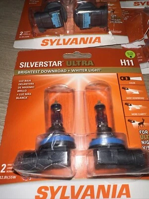 SYLVANIA H11 SilverStar Ultra High Performance Halogen Headlight Bulbs. - Image 1 of 4