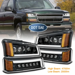 Stylish LED DRL Headlights Bumper Lamps For 03-07 Chevy Silverado Avalanche - Picture 1 of 17