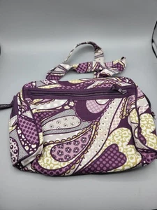 Thirty One Retro Metro Purple Paisley Shoulder Canvas Tote Bag - Picture 1 of 7
