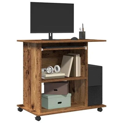 Schreibtisch Bürotisch Arbeitstisch Computertisch  Altholz-Optik 80x50x75 Cm Hol - Bild 1 von 4